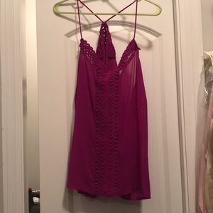 Magenta racer back chiffon blouse